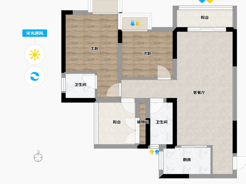 重庆-重庆市-漫山居-73.18-户型库-采光通风