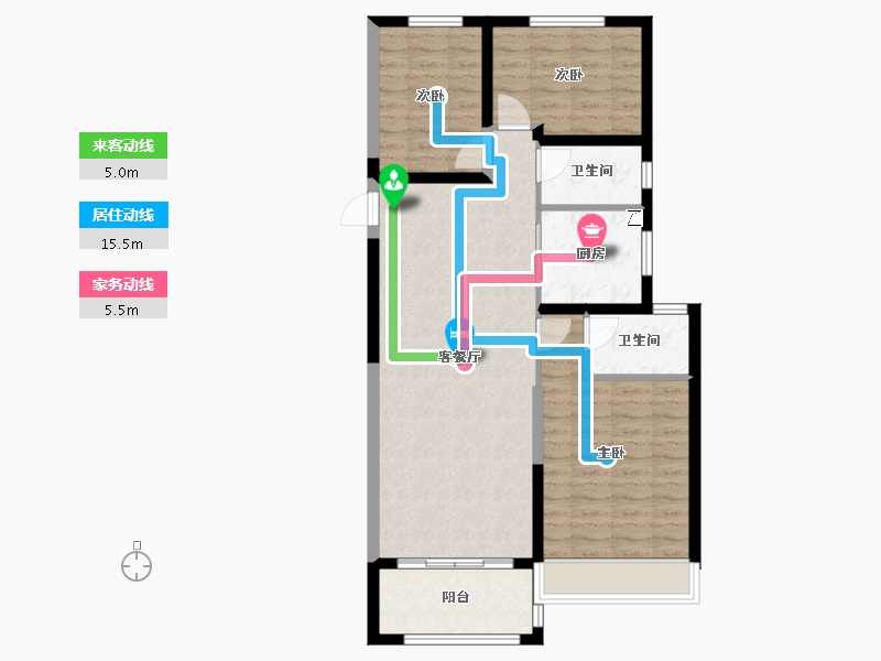 陕西省-西安市-碧桂园高新时代-92.00-户型库-动静线