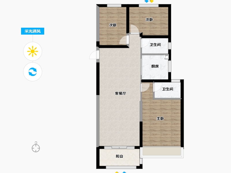 陕西省-西安市-碧桂园高新时代-92.00-户型库-采光通风