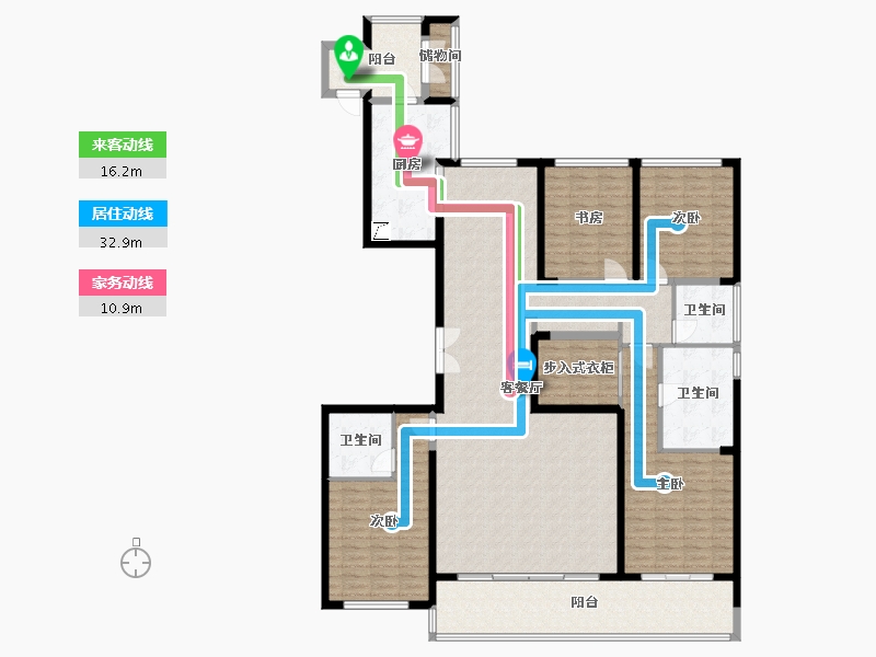 湖北省-武汉市-融创中心武汉壹号院-南区大堂-190.00-户型库-动静线