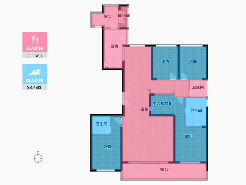 湖北省-武汉市-融创中心武汉壹号院-南区大堂-190.00-户型库-动静分区