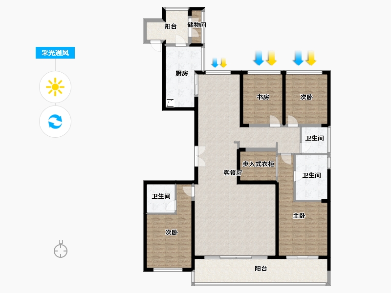 湖北省-武汉市-融创中心武汉壹号院-南区大堂-190.00-户型库-采光通风