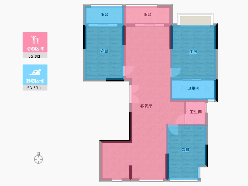 浙江省-台州市-杨帆泊悦-90.00-户型库-动静分区