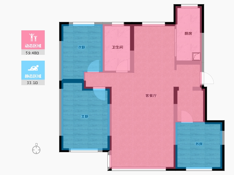 吉林省-吉林市-金亿府-95.00-户型库-动静分区