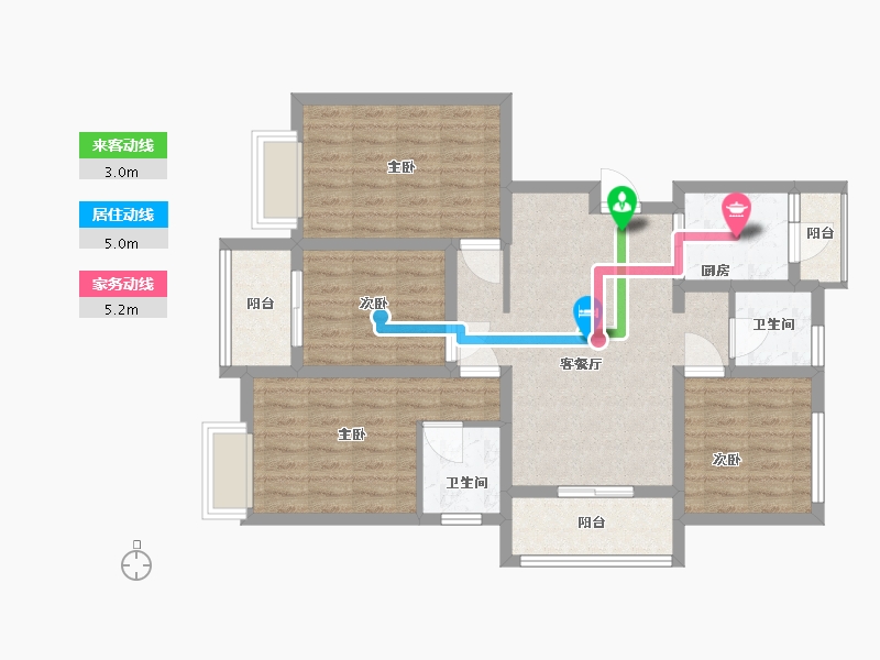 安徽省-滁州市-博士花园-90.00-户型库-动静线