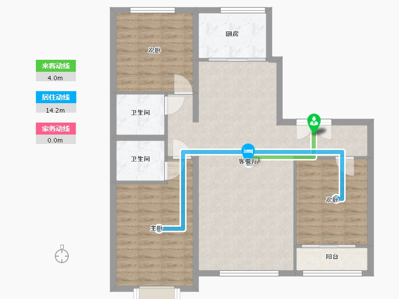 内蒙古自治区-鄂尔多斯市-书林院-111.00-户型库-动静线