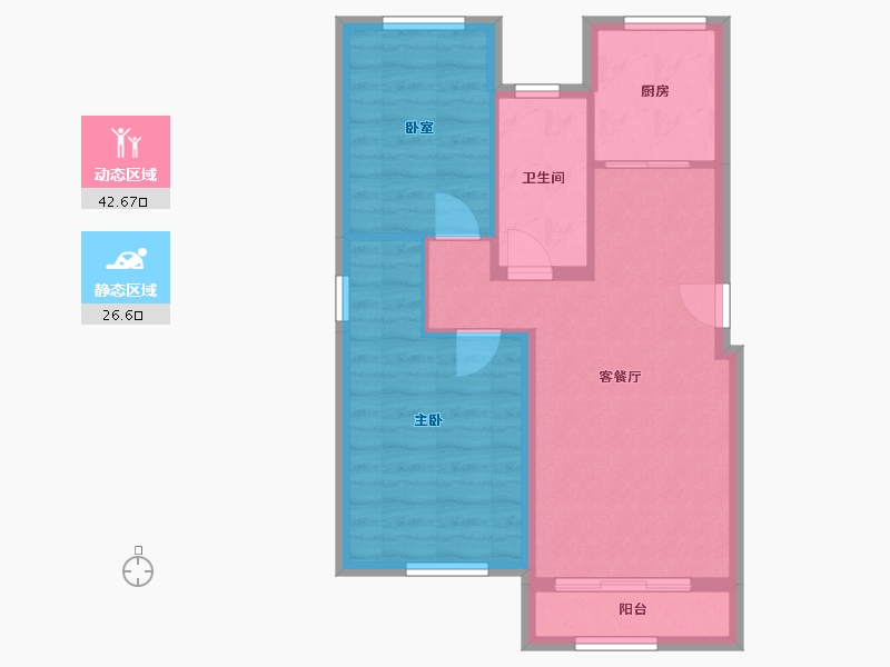 辽宁省-大连市-英伦铭筑-70.00-户型库-动静分区