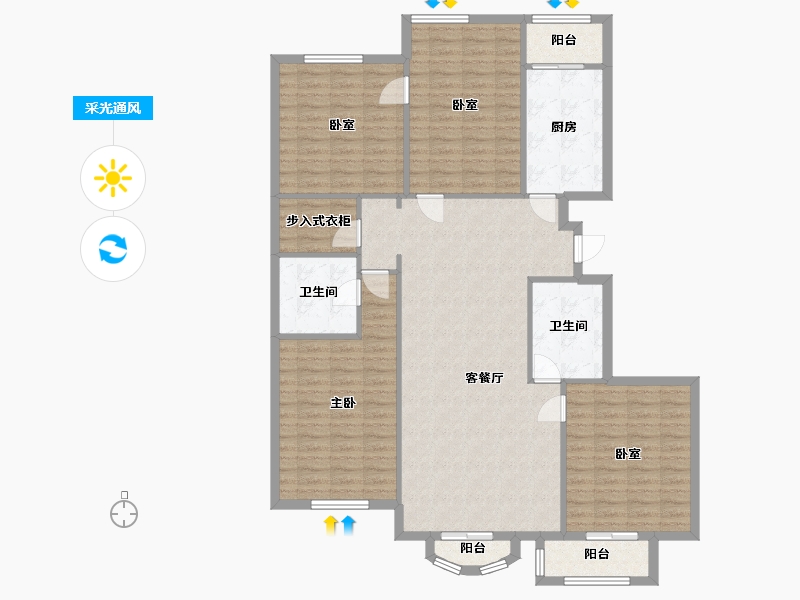 北京-北京市-京师园-140.60-户型库-采光通风