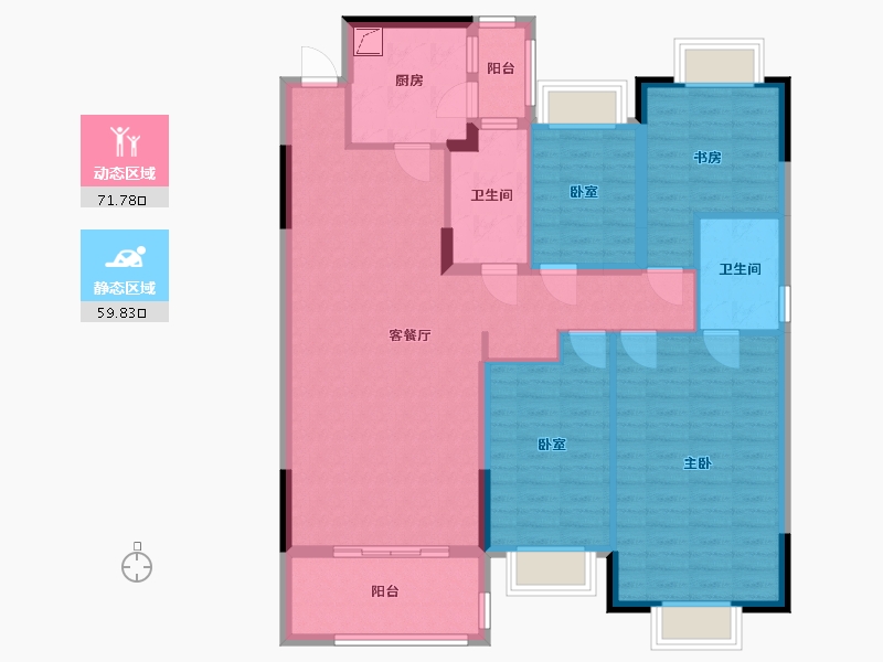 江西省-南昌市-恒大珺庭-119.61-户型库-动静分区