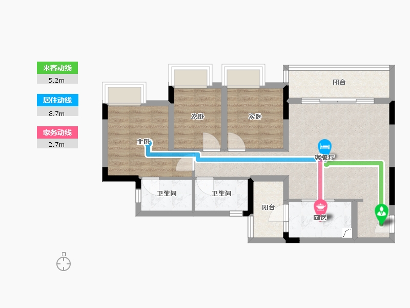 重庆-重庆市-云篆学府-78.00-户型库-动静线