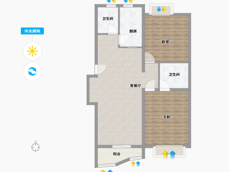 天津-天津市-泰丰家园-96.00-户型库-采光通风