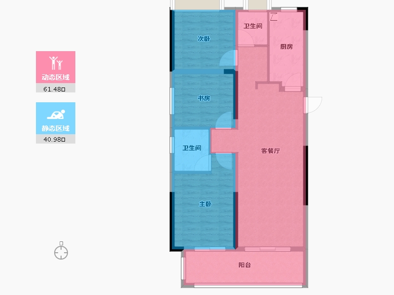 湖南省-长沙市-金侨风华府-92.00-户型库-动静分区