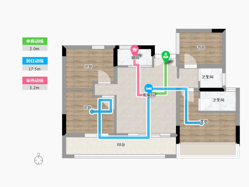 浙江省-温州市-都会中心-71.00-户型库-动静线