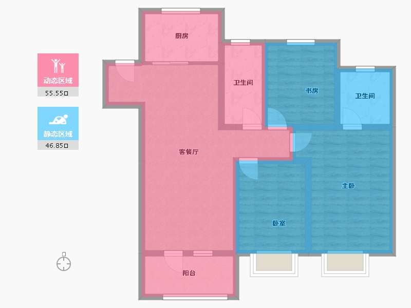 河北省-唐山市-国贸府-94.00-户型库-动静分区