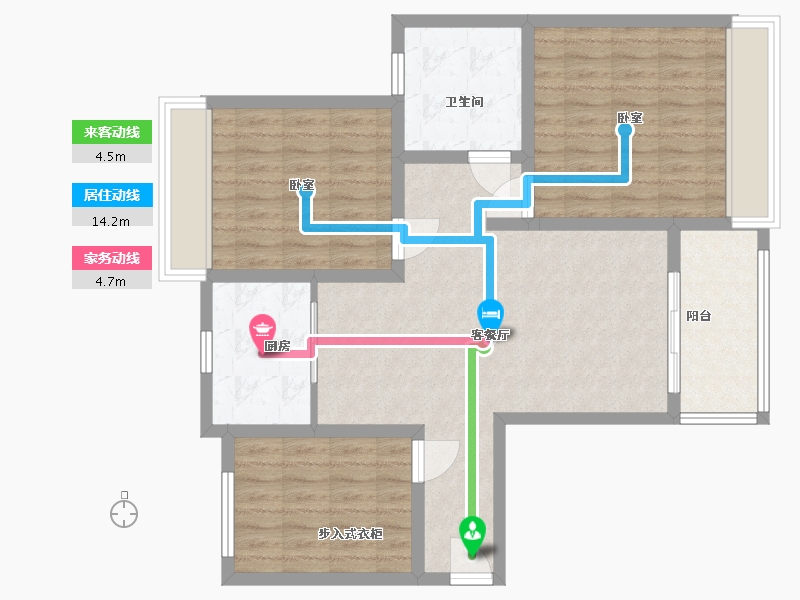 安徽省-芜湖市-碧桂园镜湖世家-90.00-户型库-动静线