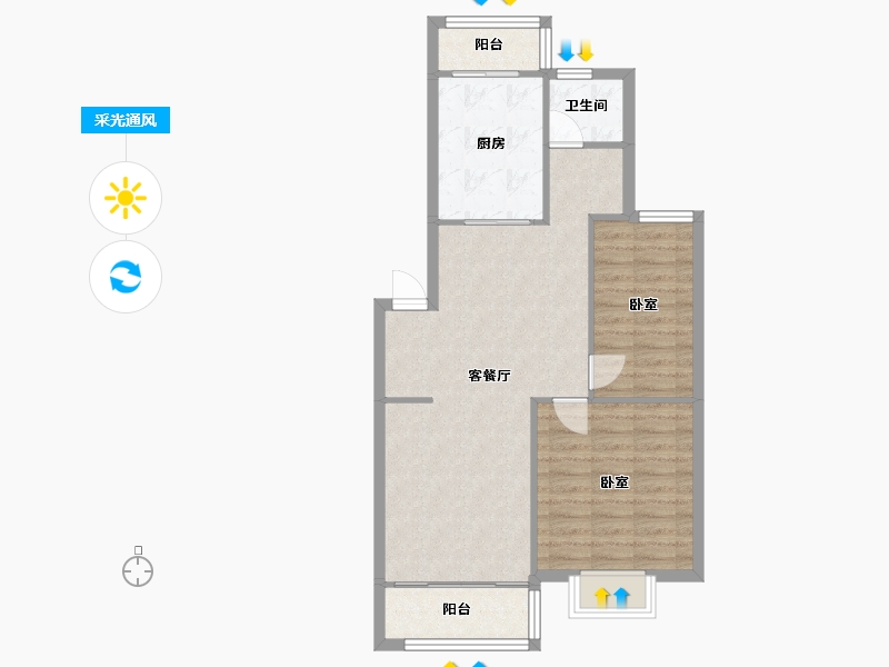 安徽省-合肥市-望湖北苑-81.27-户型库-采光通风