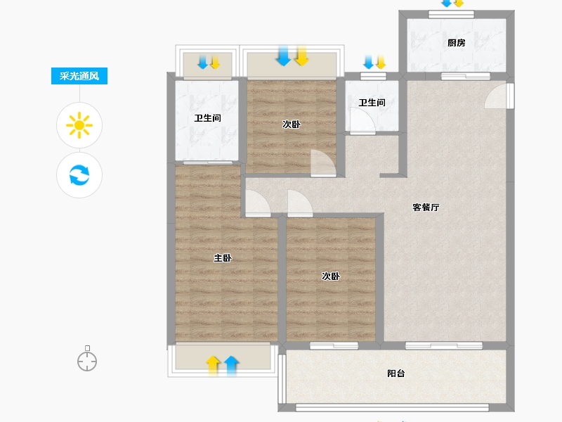 湖南省-衡阳市-高新未来城·文创谷-100.00-户型库-采光通风