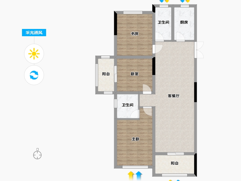 安徽省-宣城市-华夏·湖畔御苑-99.00-户型库-采光通风