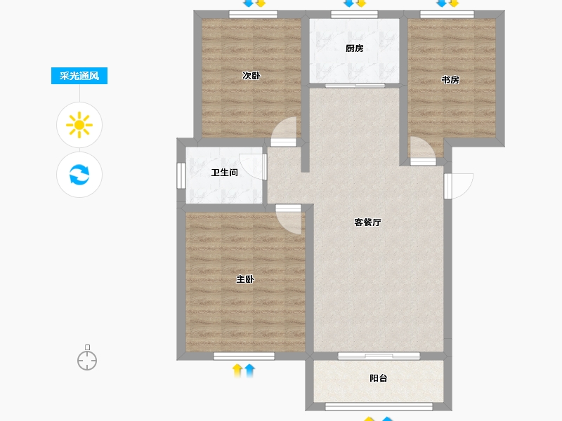 山东省-济宁市-华硕天韵-91.66-户型库-采光通风