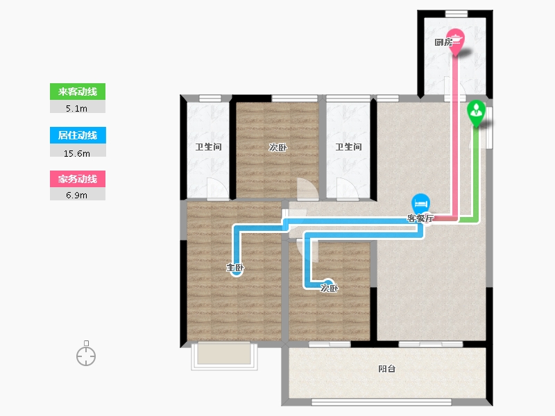 陕西省-渭南市-渭南宏帆人和府-110.00-户型库-动静线