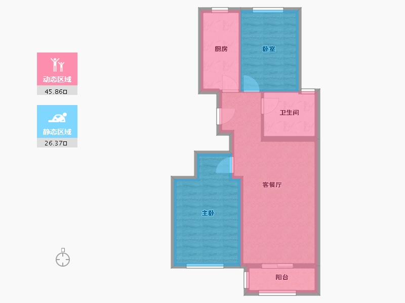 河北省-唐山市-惠泽小区-74.00-户型库-动静分区