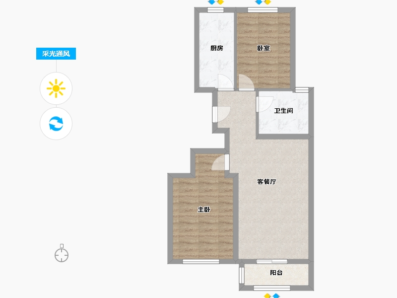 河北省-唐山市-惠泽小区-74.00-户型库-采光通风