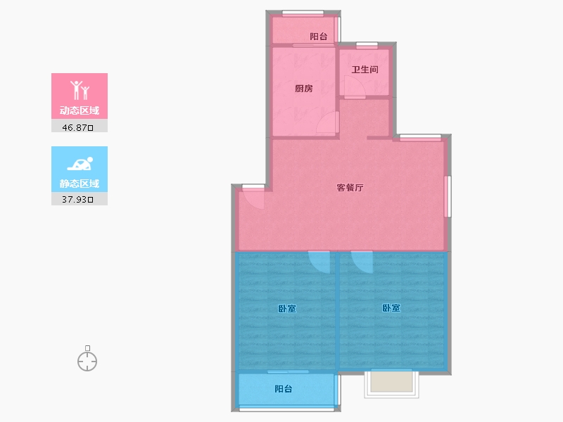 安徽省-合肥市-望湖北苑-81.27-户型库-动静分区