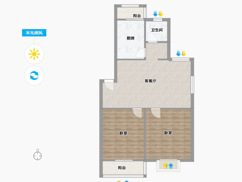 安徽省-合肥市-望湖北苑-81.27-户型库-采光通风