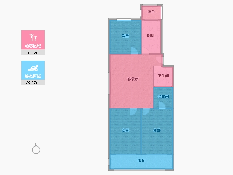 江苏省-南京市-洪庙一巷-99.00-户型库-动静分区