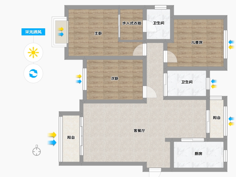 河南省-三门峡市-城明佳苑-111.32-户型库-采光通风