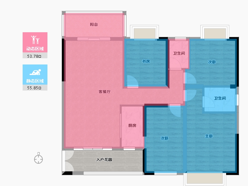 贵州省-毕节市-御景园-125.00-户型库-动静分区