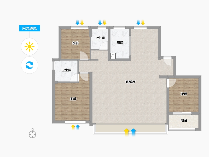 山东省-济南市-济南绿城诚园-138.00-户型库-采光通风