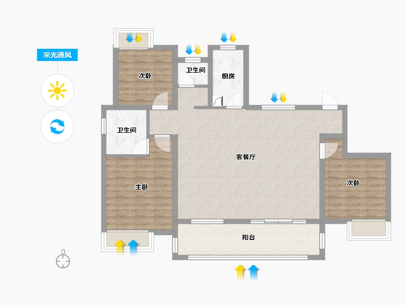 湖南省-永州市-城南学府-95.00-户型库-采光通风