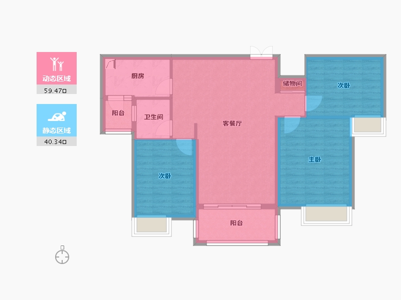 湖北省-咸宁市-名门首府-90.00-户型库-动静分区