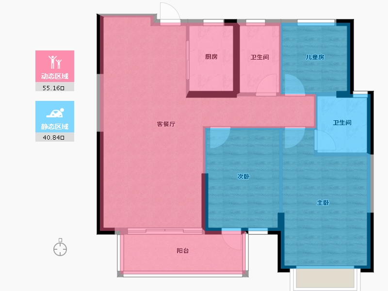 江西省-宜春市-时代春城-87.00-户型库-动静分区