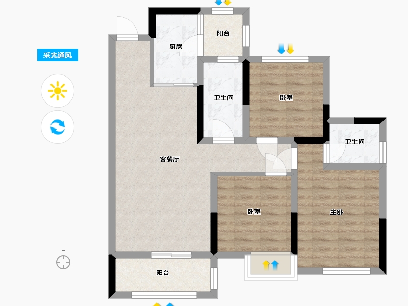 四川省-南充市-御景台-89.00-户型库-采光通风