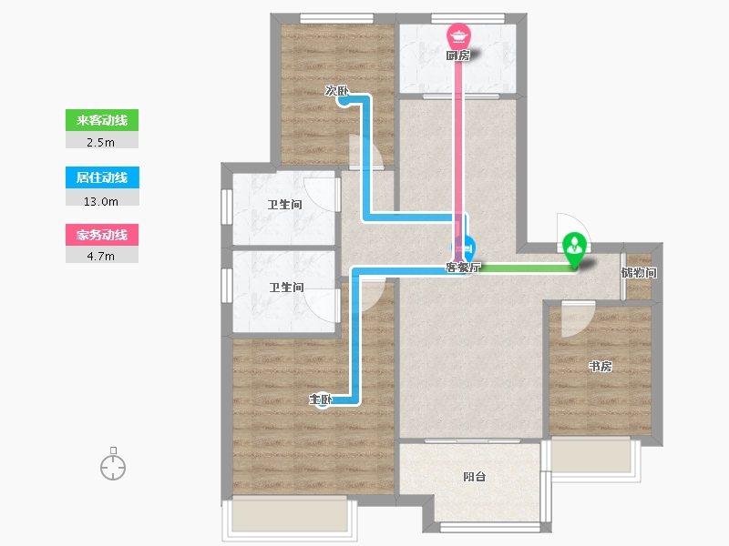 安徽省-合肥市-金大地禧悦公馆-81.00-户型库-动静线