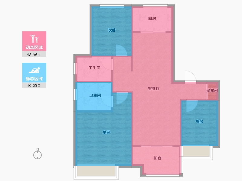 安徽省-合肥市-金大地禧悦公馆-81.00-户型库-动静分区