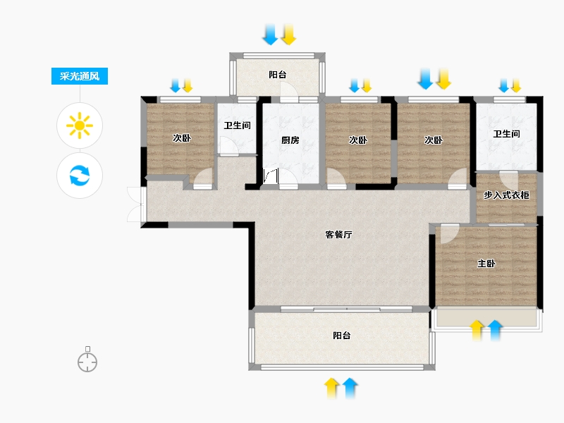 四川省-成都市-菁蓉滨湖湾-120.00-户型库-采光通风