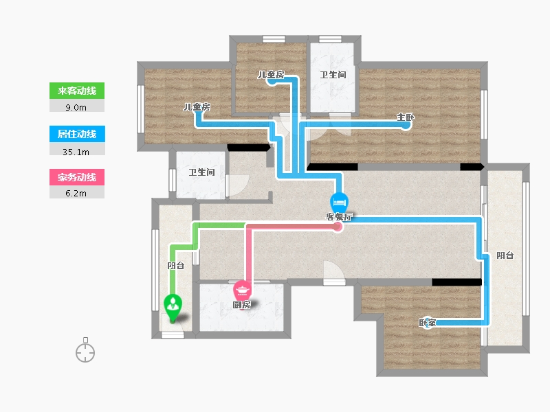 河南省-焦作市-御景湾-110.00-户型库-动静线