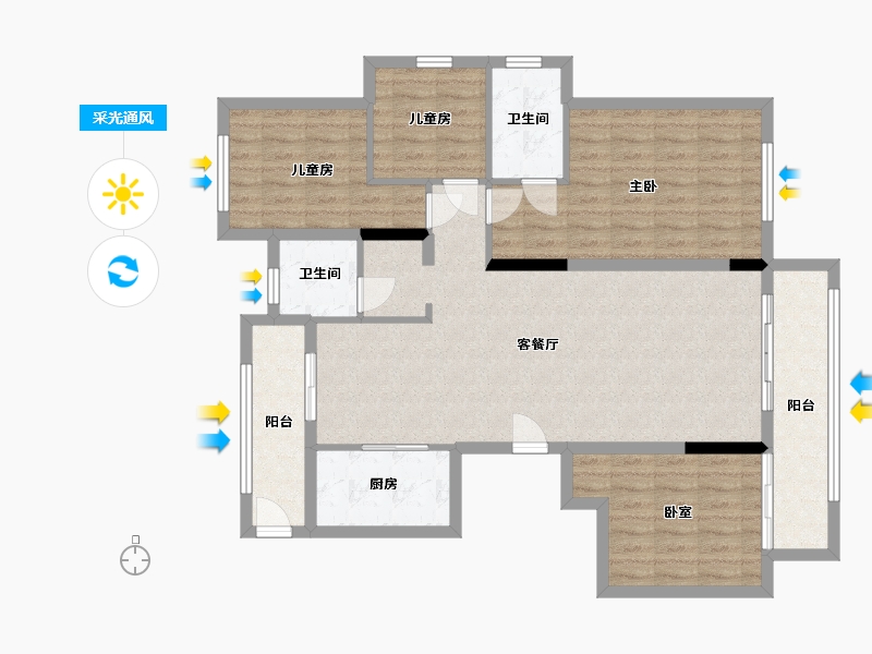 河南省-焦作市-御景湾-110.00-户型库-采光通风