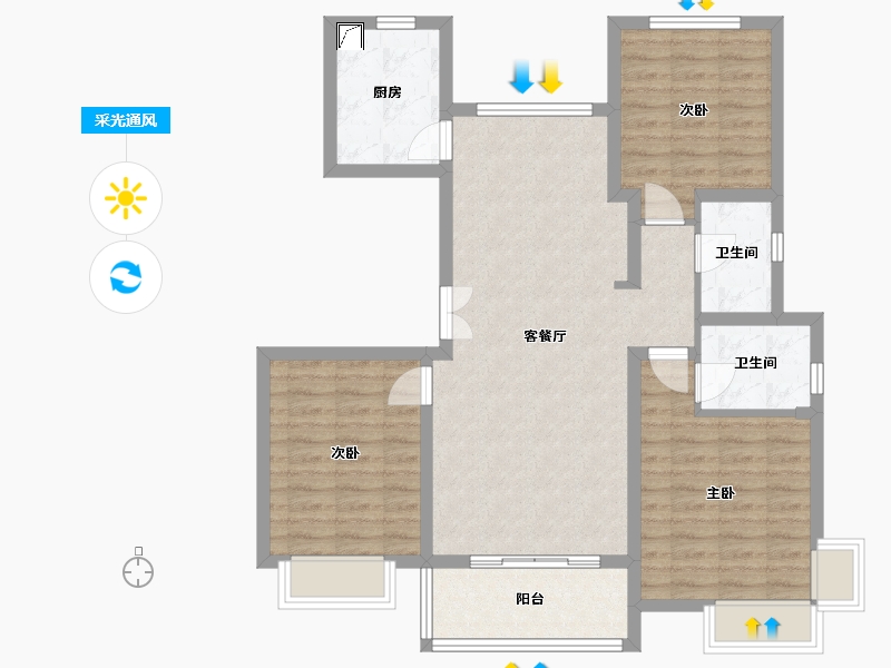 山东省-济宁市-保信海德佳园-104.00-户型库-采光通风