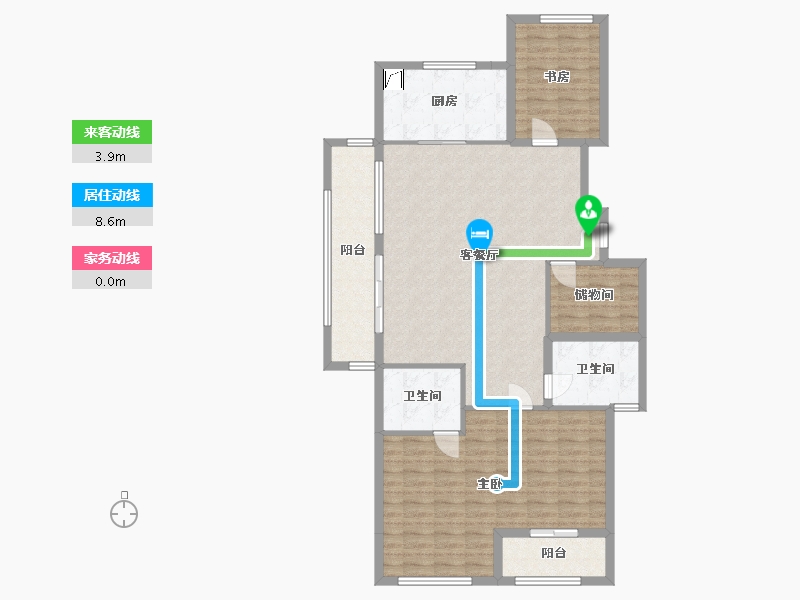 浙江省-杭州市-皋亭人家-140.00-户型库-动静线