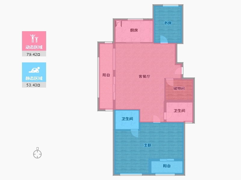 浙江省-杭州市-皋亭人家-140.00-户型库-动静分区