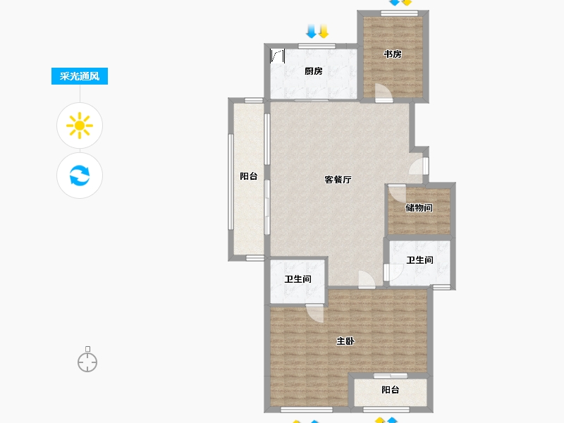 浙江省-杭州市-皋亭人家-140.00-户型库-采光通风