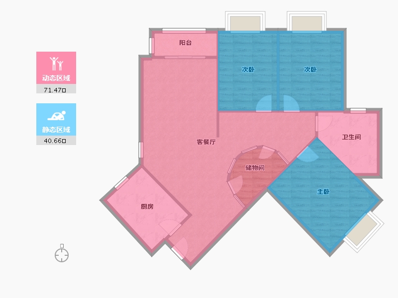 北京-北京市-蓝靛厂时雨园-128.00-户型库-动静分区