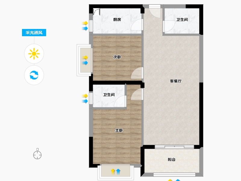 福建省-泉州市-泉州高铁阳光花园-77.68-户型库-采光通风