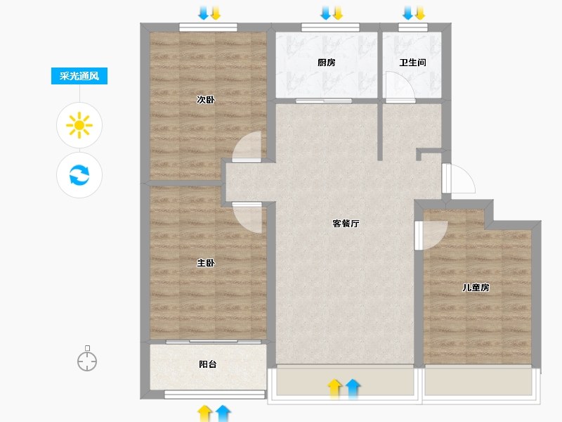 山东省-东营市-众凯学府-97.50-户型库-采光通风