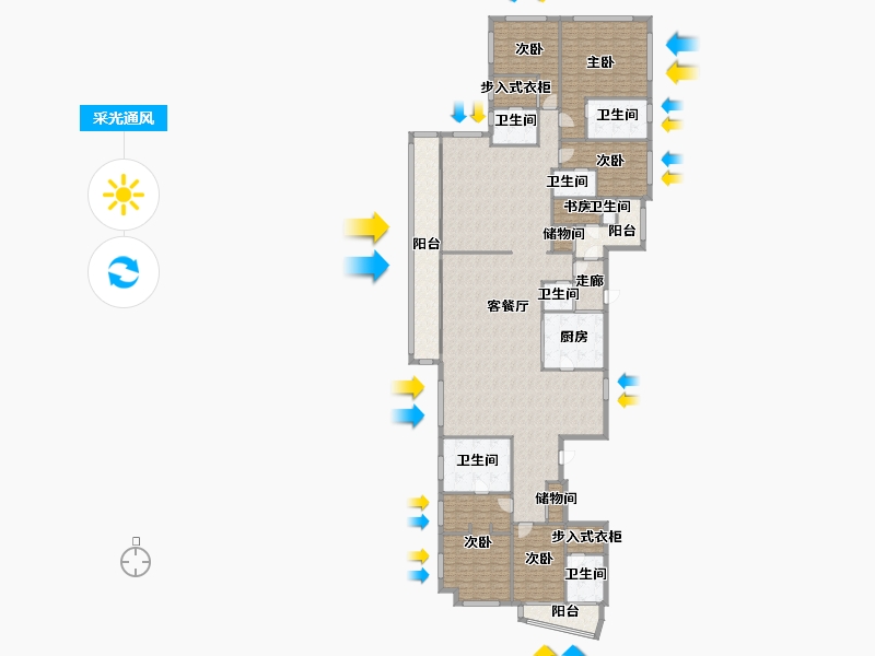 上海-上海市-璈峰·嘉御庭-三期-299.22-户型库-采光通风