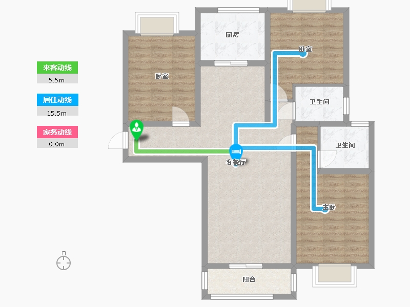 陕西省-渭南市-秦正·阳光城-109.00-户型库-动静线